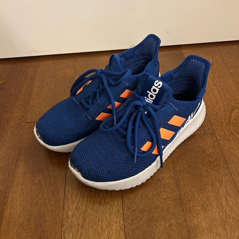 Adidas Blue & Orange Size 5 Youth Sneakers